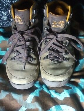 The North Face Men's Olive/Brown Leather Hiking Boots
